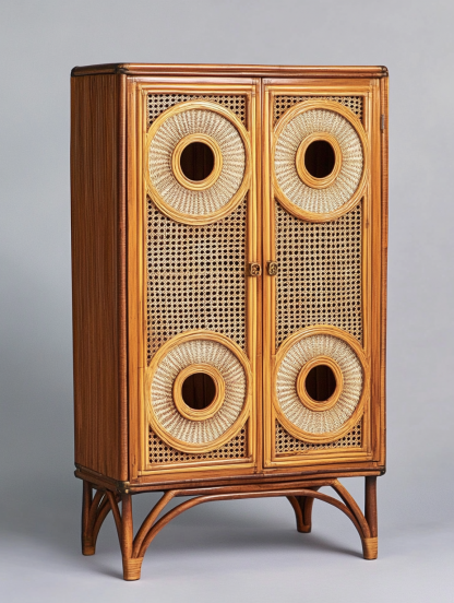 Wabi-sabi style wicker storage cabinets are new products for home foyer, dining area, solid wood homestay and light luxury entrance storageWabi-sabi style wicker storage cabinets are new products for - Image 8