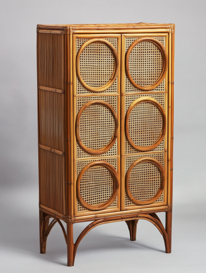 Wabi-sabi style wicker storage cabinets are new products for home foyer, dining area, solid wood homestay and light luxury entrance storageWabi-sabi style wicker storage cabinets are new products for - Image 7