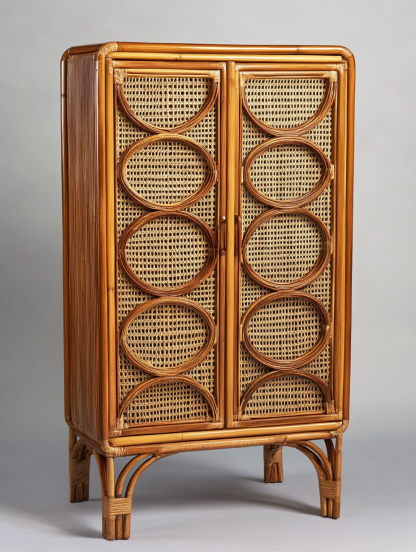 Wabi-sabi style wicker storage cabinets are new products for home foyer, dining area, solid wood homestay and light luxury entrance storageWabi-sabi style wicker storage cabinets are new products for