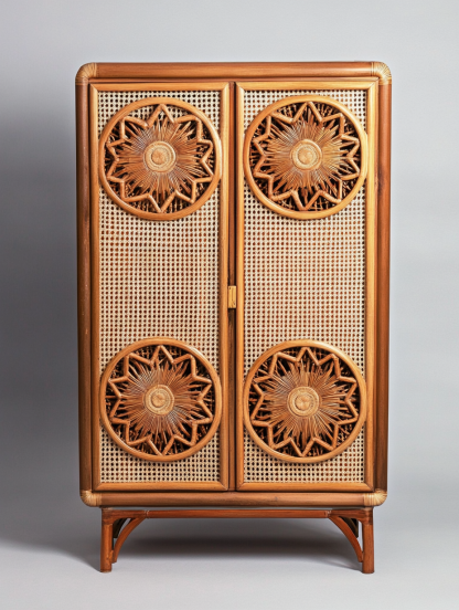 Wabi-sabi style wicker storage cabinets, living room wall-mounted storage cabinets, bedroom bedside tables, and ancient-style homestay hotels - Image 9