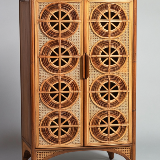 Wabi-sabi style rattan storage cabinet, living room wall-mounted storage cabinet, bedroom bedside table, and decorative cabinet for homestays and hotels