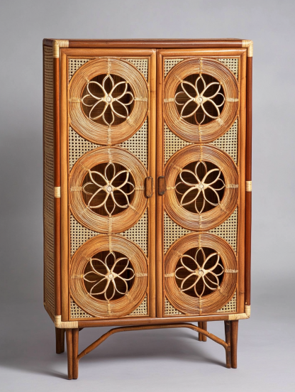 Wabi-sabi style wicker storage cabinets, living room wall-mounted storage cabinets, bedroom bedside tables, and ancient-style homestay hotels