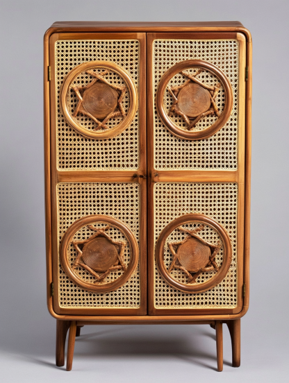 Wabi-sabi style wicker storage cabinets, living room wall-mounted storage cabinets, bedroom bedside tables, and ancient-style homestay hotels - Image 6