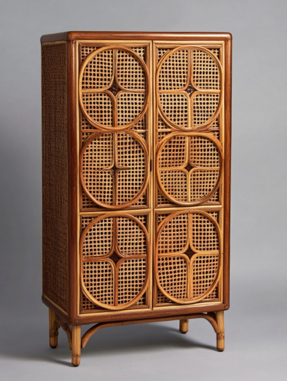 Wabi-sabi style wicker storage cabinets, living room wall-mounted storage cabinets, bedroom bedside tables, and ancient-style homestay hotels - Image 5