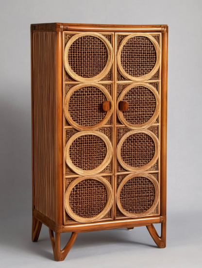 Wabi-sabi style wicker storage cabinets, living room wall-mounted storage cabinets, bedroom bedside tables, and ancient-style homestay hotels - Image 4