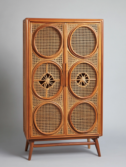 Wabi-sabi style wicker storage cabinets are new products for home foyer, dining area, solid wood homestay and light luxury entrance storage - Image 8
