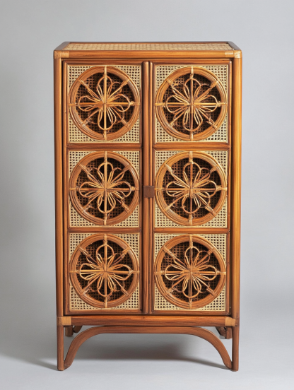Wabi-sabi style wicker storage cabinets are new products for home foyer, dining area, solid wood homestay and light luxury entrance storage