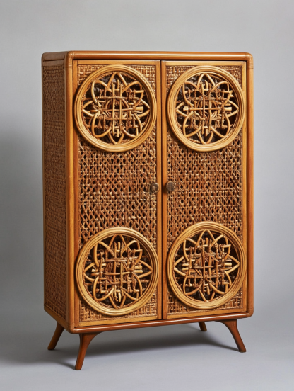 Outdoor multi-functional wall-mounted, simple and new French retro living room solid wood storage cabinet - Image 2