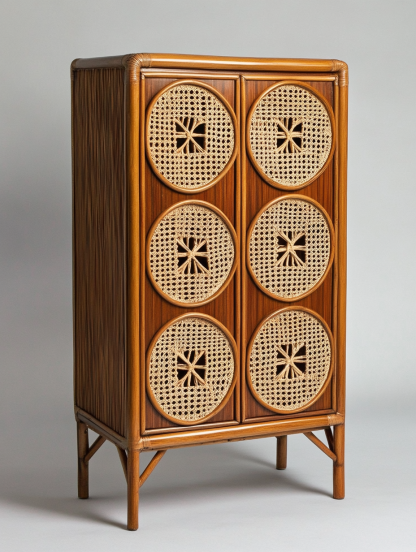 Wabi-sabi style wicker storage cabinets are new products for home foyer, dining area, solid wood homestay and light luxury entrance storageWabi-sabi style wicker storage cabinets are new products for - Image 5
