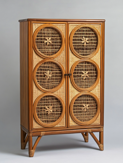 Wabi-sabi style wicker storage cabinets are new products for home foyer, dining area, solid wood homestay and light luxury entrance storageWabi-sabi style wicker storage cabinets are new products for - Image 4