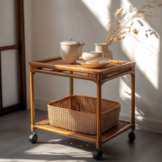 Small trolley storage rack, movable coffee table, side table, small bedside table, non-solid wood small table