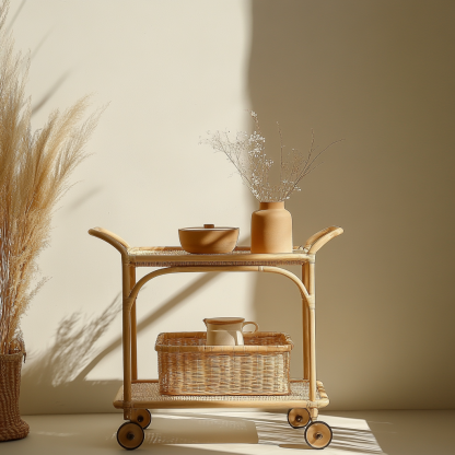Small trolley storage rack, movable coffee table, side table, small bedside table, non-solid wood small table - Image 2