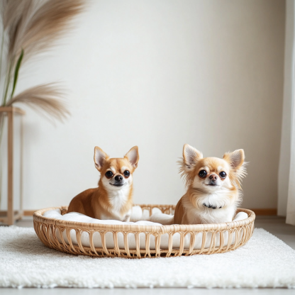Pet bed, wicker dog bed, cat bed, American-style retro solid wood animal house furniture, Teddy Bichon Frise dog mattress - Image 4