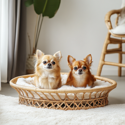 Pet bed, wicker dog bed, cat bed, American-style retro solid wood animal house furniture, Teddy Bichon Frise dog mattress - Image 9