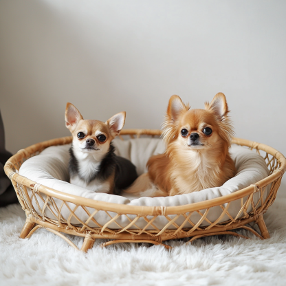 Pet bed, wicker dog bed, cat bed, American-style retro solid wood animal house furniture, Teddy Bichon Frise dog mattress - Image 6