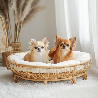 Pet bed, wicker dog bed, cat bed, American-style retro solid wood animal house furniture, Teddy Bichon Frise dog mattress