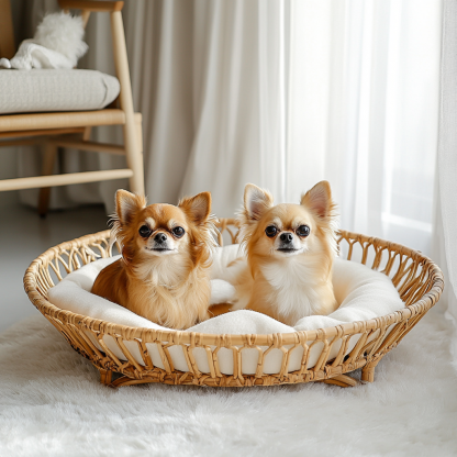 Pet bed, wicker dog bed, cat bed, American-style retro solid wood animal house furniture, Teddy Bichon Frise dog mattress - Image 7