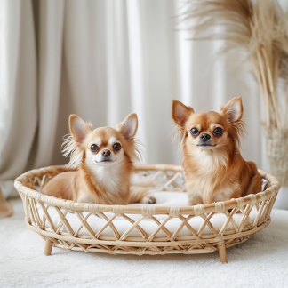 Pet bed, wicker dog bed, cat bed, American-style retro solid wood animal house furniture, Teddy Bichon Frise dog mattress