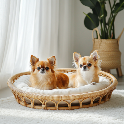 Pet bed, wicker dog bed, cat bed, American-style retro solid wood animal house furniture, Teddy Bichon Frise dog mattress - Image 9