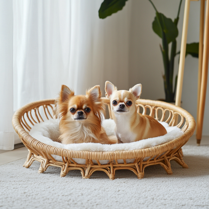 Pet bed, wicker dog bed, cat bed, American-style retro solid wood animal house furniture, Teddy Bichon Frise dog mattress - Image 7