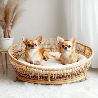 Best-selling dog beds, all-season cat beds, pet beds, rattan dog beds, rattan woven dog beds, small and medium-sized dogs, winter and summer pets - Image 9
