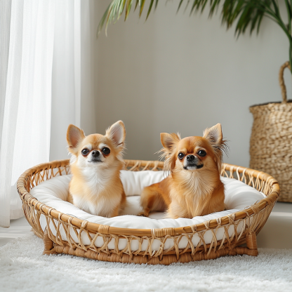 Pet bed, wicker dog bed, cat bed, American-style retro solid wood animal house furniture, Teddy Bichon Frise dog mattress - Image 8