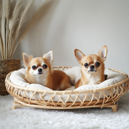 Pet bed, wicker dog bed, cat bed, American-style retro solid wood animal house furniture, Teddy Bichon Frise dog mattress - Image 8