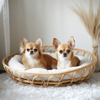 Pet bed, wicker dog bed, cat bed, American-style retro solid wood animal house furniture, Teddy Bichon Frise dog mattress