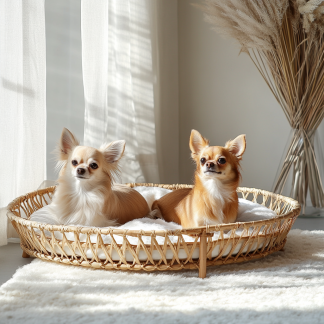 Pet bed, wicker dog bed, cat bed, American-style retro solid wood animal house furniture, Teddy Bichon Frise dog mattress