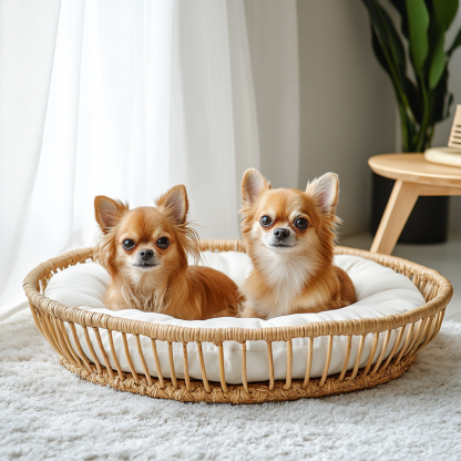 Pet bed, wicker dog bed, cat bed, American-style retro solid wood animal house furniture, Teddy Bichon Frise dog mattress - Image 7