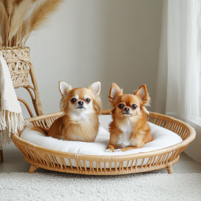 Pet bed, wicker dog bed, cat bed, American-style retro solid wood animal house furniture, Teddy Bichon Frise dog mattress - Image 7