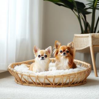 Pet bed, wicker dog bed, cat bed, American-style retro solid wood animal house furniture, Teddy Bichon Frise dog mattress