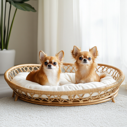 Pet bed, wicker dog bed, cat bed, American-style retro solid wood animal house furniture, Teddy Bichon Frise dog mattress - Image 8