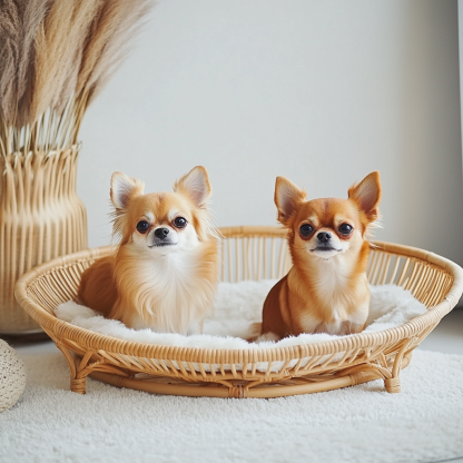 Pet bed, wicker dog bed, cat bed, American-style retro solid wood animal house furniture, Teddy Bichon Frise dog mattress - Image 7