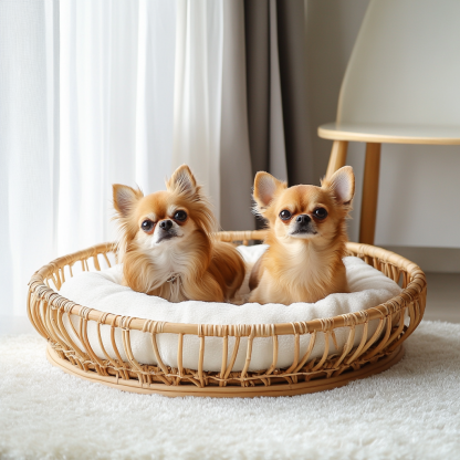 Pet bed, wicker dog bed, cat bed, American-style retro solid wood animal house furniture, Teddy Bichon Frise dog mattress - Image 7