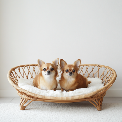Pet bed, wicker dog bed, cat bed, American-style retro solid wood animal house furniture, Teddy Bichon Frise dog mattress - Image 9