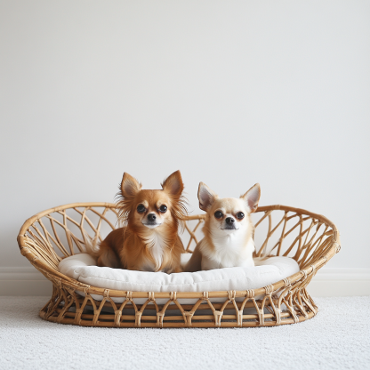 Pet bed, wicker dog bed, cat bed, American-style retro solid wood animal house furniture, Teddy Bichon Frise dog mattress - Image 8