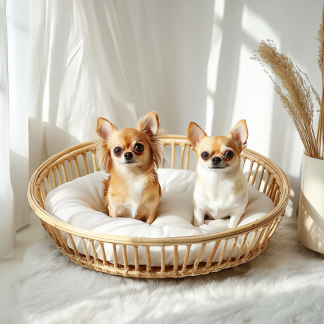 Pet bed, wicker dog bed, cat bed, American-style retro solid wood animal house furniture, Teddy Bichon Frise dog mattress