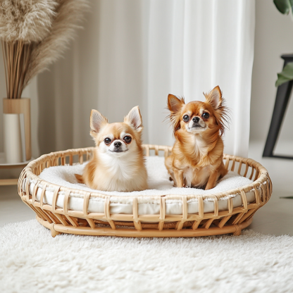Pet bed, wicker dog bed, cat bed, American-style retro solid wood animal house furniture, Teddy Bichon Frise dog mattress - Image 9