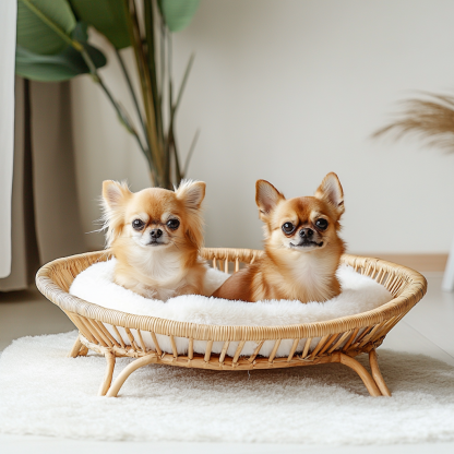 Pet bed, wicker dog bed, cat bed, American-style retro solid wood animal house furniture, Teddy Bichon Frise dog mattress - Image 8
