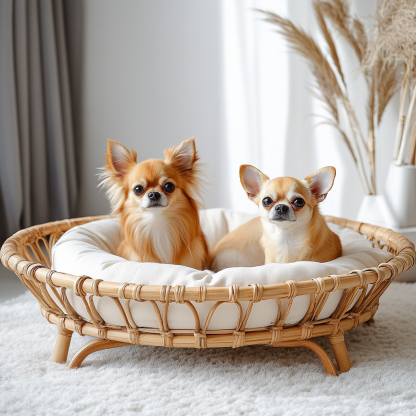 Pet bed, wicker dog bed, cat bed, American-style retro solid wood animal house furniture, Teddy Bichon Frise dog mattress - Image 9