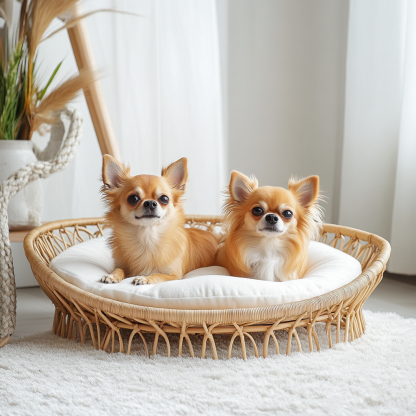 Pet bed, wicker dog bed, cat bed, American-style retro solid wood animal house furniture, Teddy Bichon Frise dog mattress - Image 8