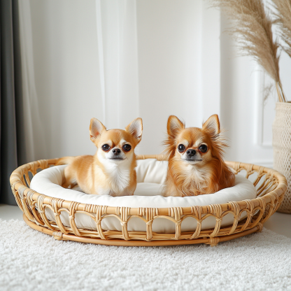 Pet bed, wicker dog bed, cat bed, American-style retro solid wood animal house furniture, Teddy Bichon Frise dog mattress - Image 7