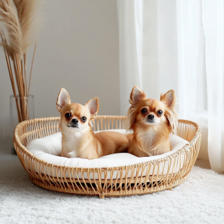 Pet bed, wicker dog bed, cat bed, American-style retro solid wood animal house furniture, Teddy Bichon Frise dog mattress