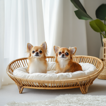 Pet bed, wicker dog bed, cat bed, American-style retro solid wood animal house furniture, Teddy Bichon Frise dog mattress - Image 7