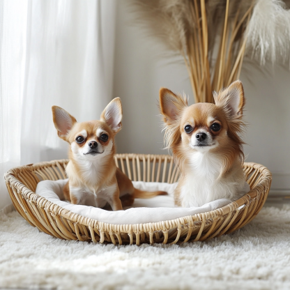 Pet bed, wicker dog bed, cat bed, American-style retro solid wood animal house furniture, Teddy Bichon Frise dog mattress - Image 5