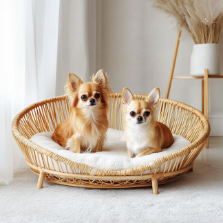 Pet bed, wicker dog bed, cat bed, American-style retro solid wood animal house furniture, Teddy Bichon Frise dog mattress