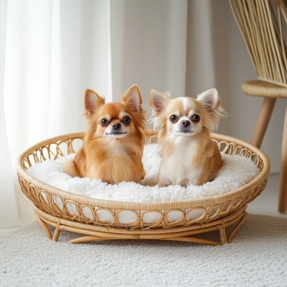 Pet bed, wicker dog bed, cat bed, American-style retro solid wood animal house furniture, Teddy Bichon Frise dog mattress - Image 7