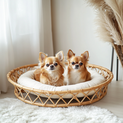 Pet bed, wicker dog bed, cat bed, American-style retro solid wood animal house furniture, Teddy Bichon Frise dog mattress - Image 8