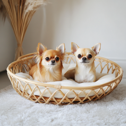 Pet bed, wicker dog bed, cat bed, American-style retro solid wood animal house furniture, Teddy Bichon Frise dog mattress - Image 8